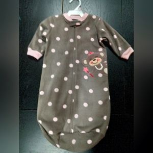 Carter's Heather brown and pink polka-dot one size baby sleep sack